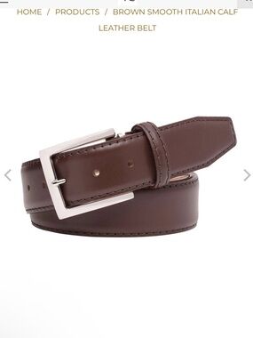 Rodger Ximenez Brown Smooth Italian Calf Leather Belt— Size 42